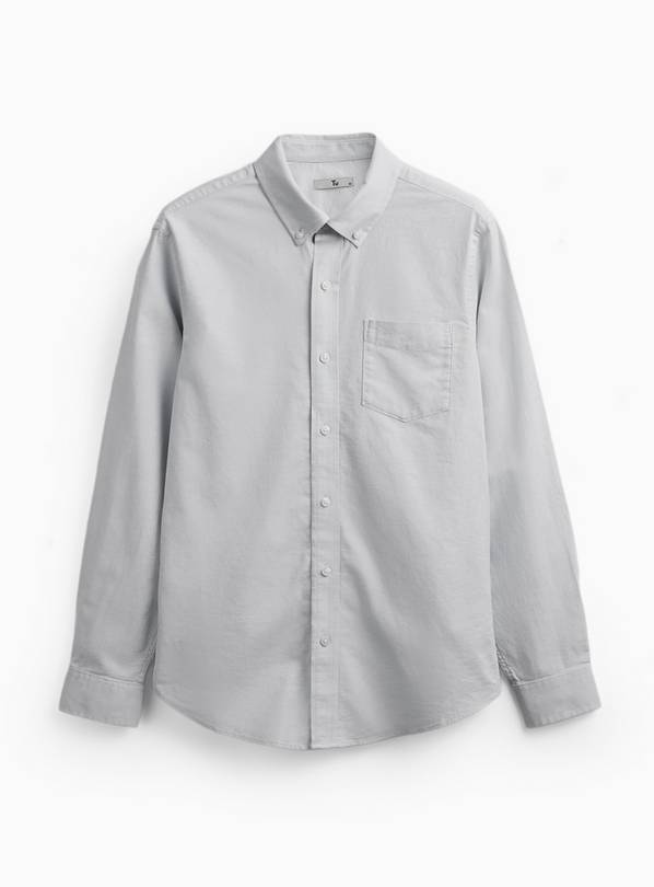 Light Green Slim Fit Long Sleeve Oxford Shirt L